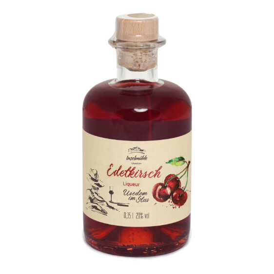 Inselmühle Usedom Edelkirsch Likör 0,35 l – fruchtiger Kirschlikör Usedom im Glas 20 Prozent vol