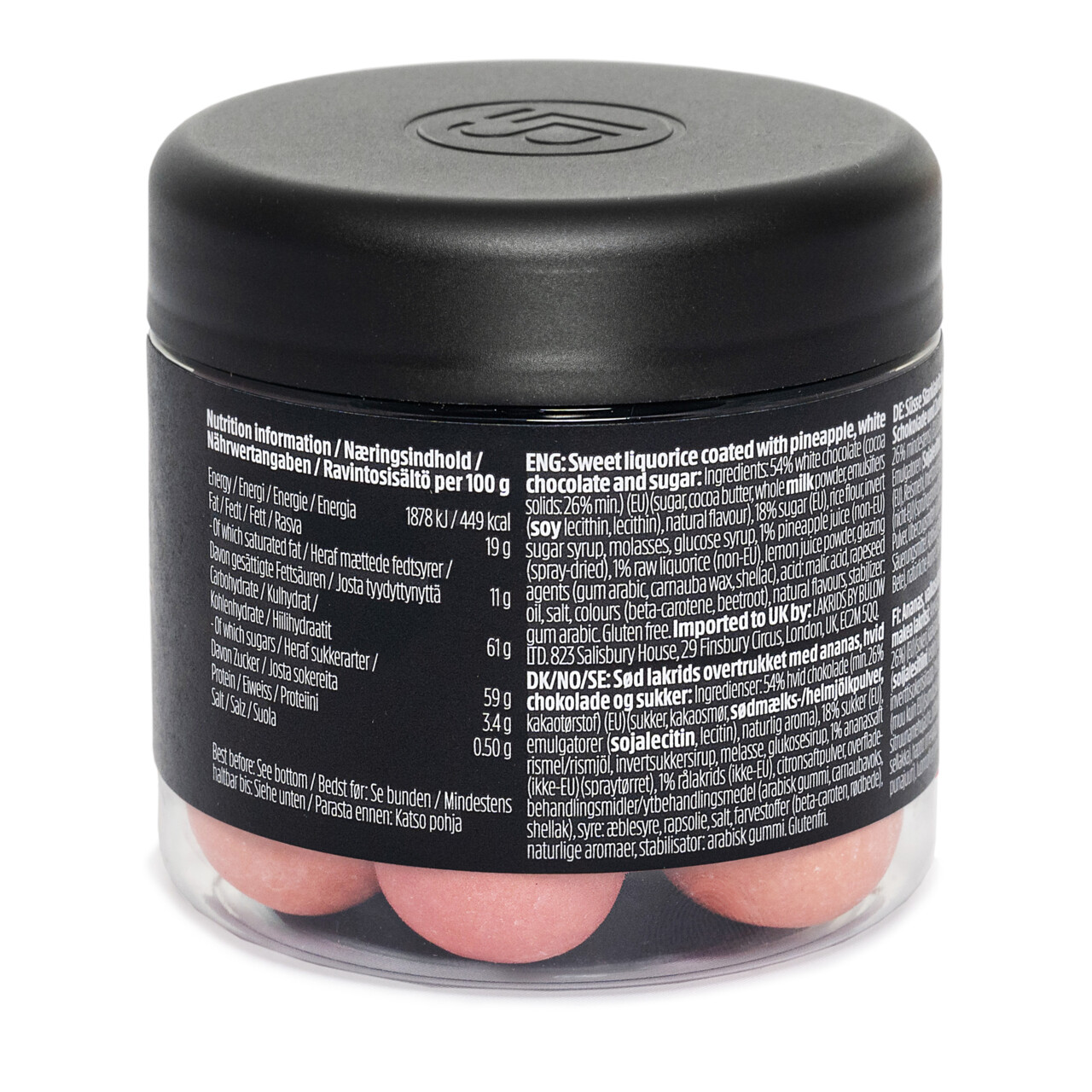 Lakrids by Bülow Pink Pineapple – Schokolade umhüllte Gourmet Lakritz mit Ananas Geschmack